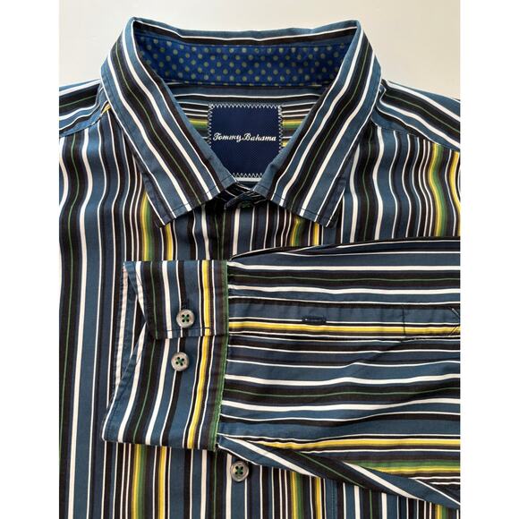 Tommy‎ Bahama Men’s 100% Cotton Multi Color Long Sleeve Button Down Shirt Size L - Picture 1 of 12